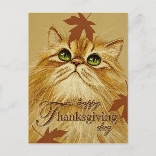 ショウガ猫及び葉-郵便はがき シーズンポストカード (正面)