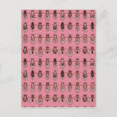 ショウジョウバエのミバエの遺伝学-突然変異体-ピンク ポストカード (正面)