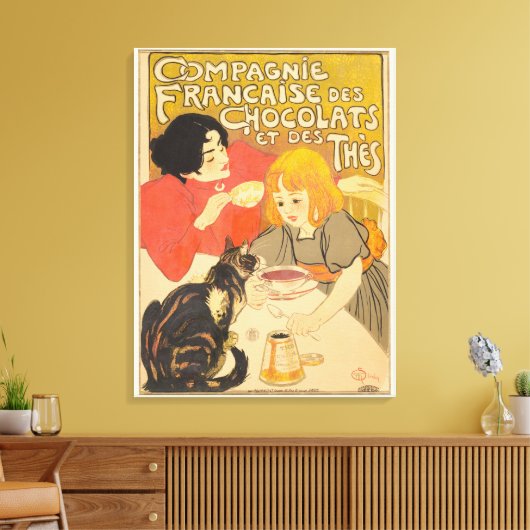 ショコフランスのラと紅茶の会社,アールヌーボー キャンバスプリント (インサイチュ (リビング))