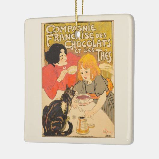 ショコフランスのラと紅茶の会社，アールヌーボー セラミックオーナメント (左)