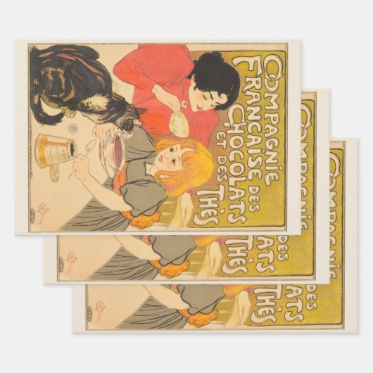 ショコフランスのラと紅茶の会社,アールヌーボー ラッピングペーパーシート (セット)