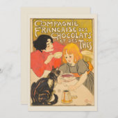 ショコフランスのラと紅茶の会社，アールヌーボー 招待状 (正面/裏面)