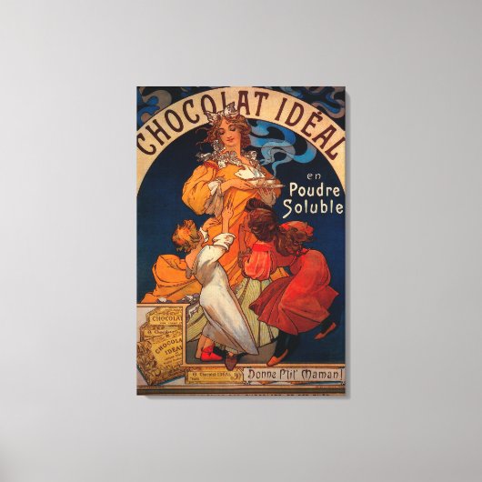 ショコライデアルヴィンテージポスターヨーロッパ キャンバスプリント (正面)