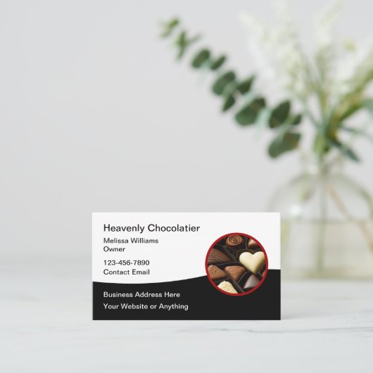 ショコラティエテーマ名刺 名刺 (スタンド正面)