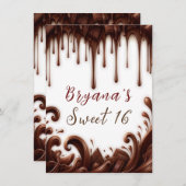 ショコラティドリップスチョコレートパーティー誕生日 招待状 (正面/裏面)