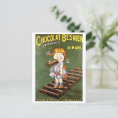 ショコラベシエ・ヴィンテージ広告 ポストカード (スタンド正面)
