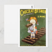 ショコラベシエ・ヴィンテージ広告 ポストカード (正面/裏面)