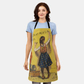 ショコラメニエ小さな女の子ウォール書ズ エプロン (着用した状態)