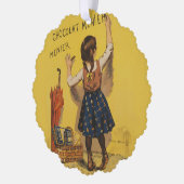 ショコラメニエ小さな女の子ウォール書ズ オーナメントカード (左)