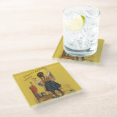 ショコラメニエ小さな女の子ウォール書ズ ガラスコースター (アングル)