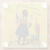 ショコラメニエ小さな女の子ウォール書ズ ガラスコースター (裏面)