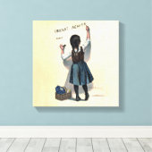 ショコラメニエ小さな女の子ウォール書ズ キャンバスプリント (インサイチュ (ウッドフロア))