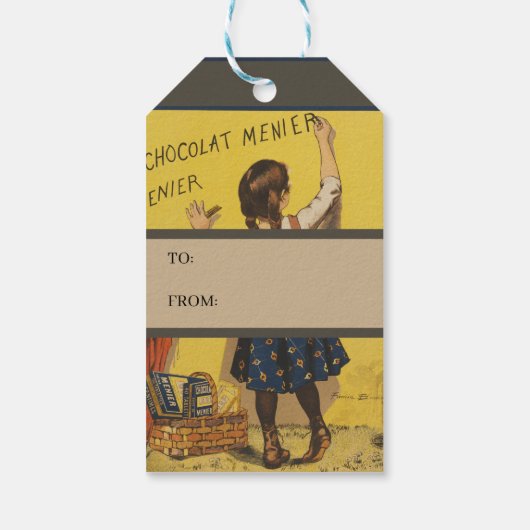 ショコラメニエ小さな女の子ウォール書ズ ギフトタグ (裏面)