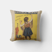ショコラメニエ小さな女の子ウォール書ズ クッション (正面)