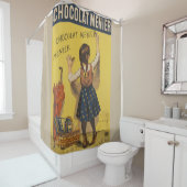 ショコラメニエ小さな女の子ウォール書ズ シャワーカーテン (インサイチュ)