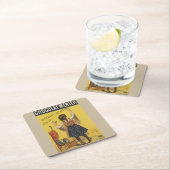 ショコラメニエ小さな女の子ウォール書ズ スクエアペーパーコースター (インサイチュ)