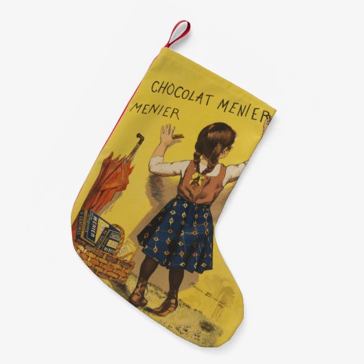 ショコラメニエ小さな女の子ウォール書ズ スモールクリスマスストッキング (正面 (吊り時))
