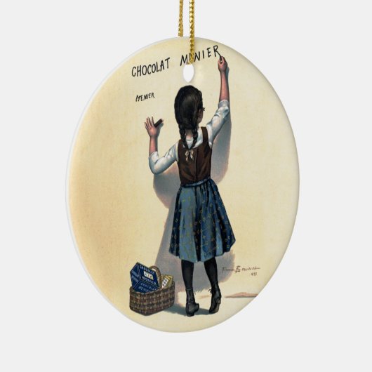 ショコラメニエ小さな女の子ウォール書ズ セラミックオーナメント (右)