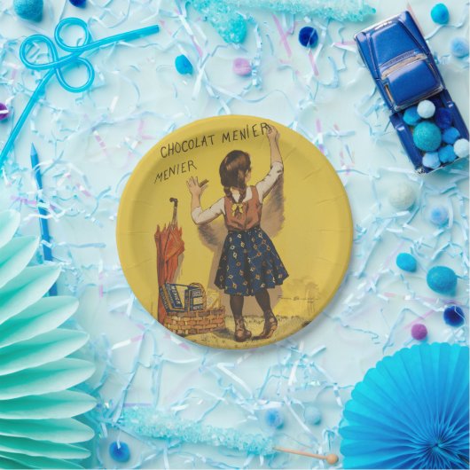 ショコラメニエ小さな女の子ウォール書ズ ペーパープレート (パーティー)