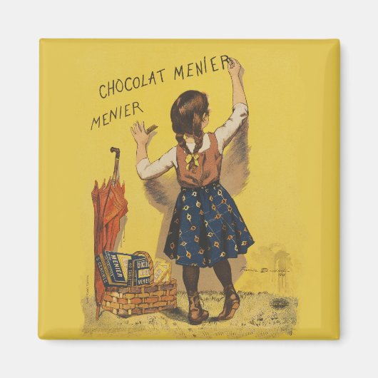 ショコラメニエ小さな女の子ウォール書ズ マグネット (正面)