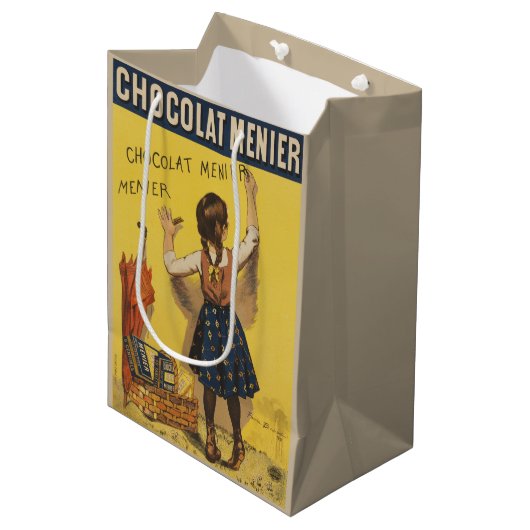 ショコラメニエ小さな女の子ウォール書ズ ミディアムペーパーバッグ (正面アングル)