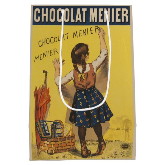 ショコラメニエ小さな女の子ウォール書ズ ミディアムペーパーバッグ (裏面)