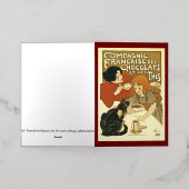 ショコラヴィンテージフランスの広告チョコレート 箔グリーティングカード (外側レイダウン)