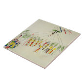 ショショーニ族の太陽踊り(綿モスリンの顔料) タイル (側面)