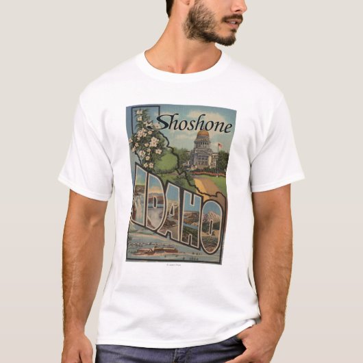 ショショーニ語、アイダホ-大きい手紙場面 Tシャツ (正面)