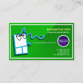ショッキングなおもしろい緑のマウスPC修復名刺 名刺