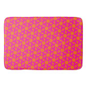 ショッキングなピンクとオレンジのイスラム幾何学模様 バスマット (正面)