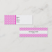 ショッキングなピンクのクローバーパターン スキニー名刺 (正面/裏面)