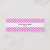 ショッキングなピンクのクローバーパターン スキニー名刺 (裏面)