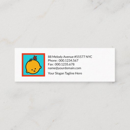 ショッキングなピンクの可愛いテングミカラフルの花 スキニー名刺 (裏面)