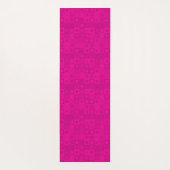 ショッキングなピンク色のマゼンタ同心円状の正方形パターン ヨガマット (裏面)
