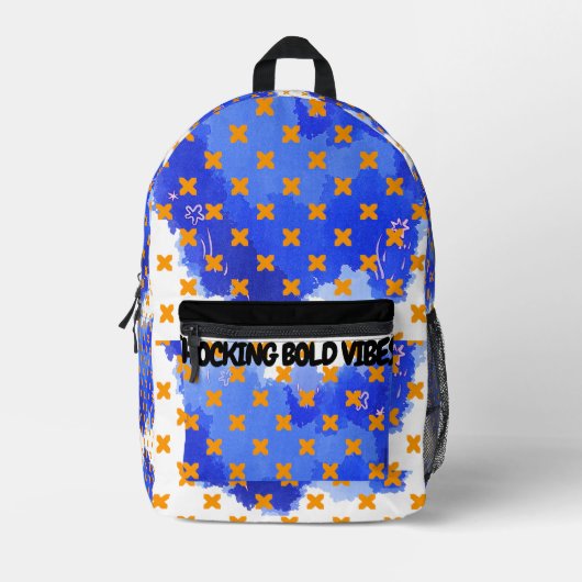 ショッキングはっきりしたビベスプリントカットソーバッグ プリントバックパック (正面)