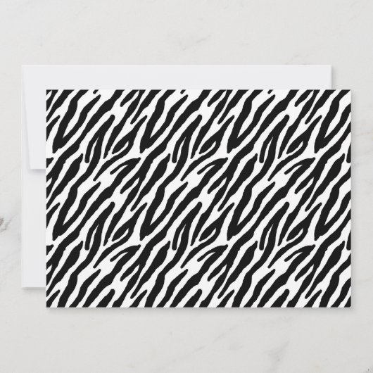 ショッキングピンクおよびシマウマのプリントのベビーシャワーの招待状 招待状 (裏面)