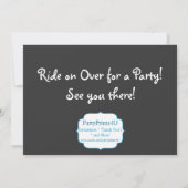 ショッキングピンクおよびシマウマのプリントの女性のカーボーイの誕生会 招待状 (裏面)