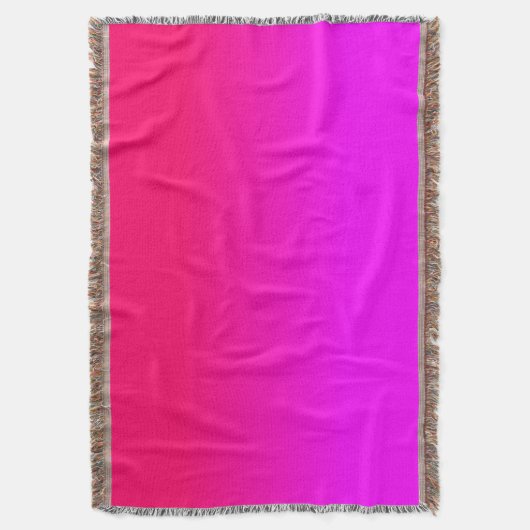 ショッキングピンクおよびネオンピンクのグラデーションな陰色は衰退します スローブランケット (正面縦)