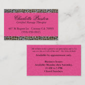 ショッキングピンクおよびヒョウ 名刺 (正面/裏面)