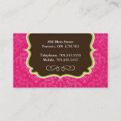 ショッキングピンクおよびブラウンのカップケーキの名刺 名刺 (裏面)
