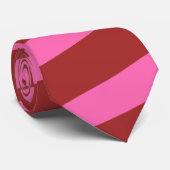ショッキングピンクおよびブラウンのストライプのなタイ(厚く縞で飾ります) ネクタイ (ロール)