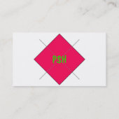 ショッキングピンクおよびライムグリーンのアーガイル 名刺 (裏面)