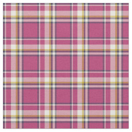 ショッキングピンクおよび濃紺のファッションの格子縞 ファブリック