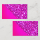 ショッキングピンクおよび輝きのグリッターの名刺3a 名刺 (正面/裏面)
