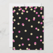 ショッキングピンクおよび金ゴールドのグリッターの誕生日の招待状 招待状 (裏面)