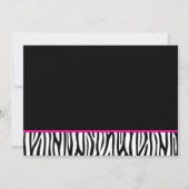 ショッキングピンクおよび黒いシマウマの菓子16数誕生日 招待状 (裏面)