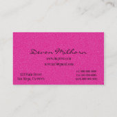 ショッキングピンクおよび黒いダマスク織 名刺 (裏面)