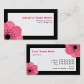 ショッキングピンクのアネモネの万能名刺 名刺 (正面/裏面)