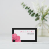ショッキングピンクのアネモネの万能名刺 名刺 (スタンド正面)